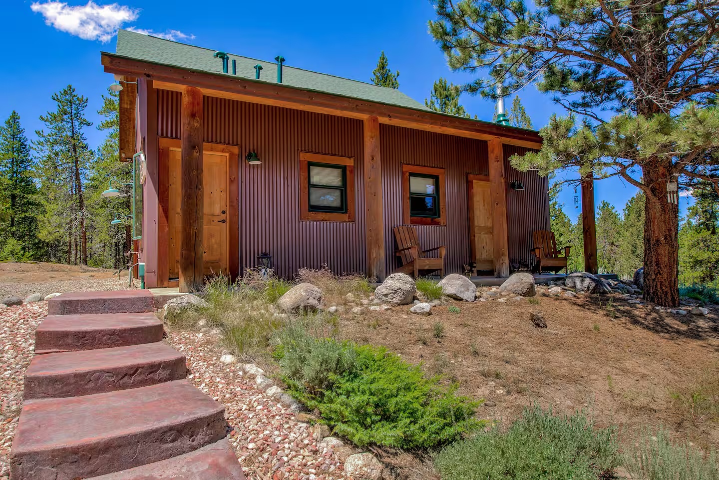 Garage and cottage exterior